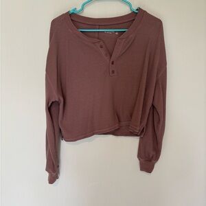 Abercrombie & Fitch Mauve Henley Top